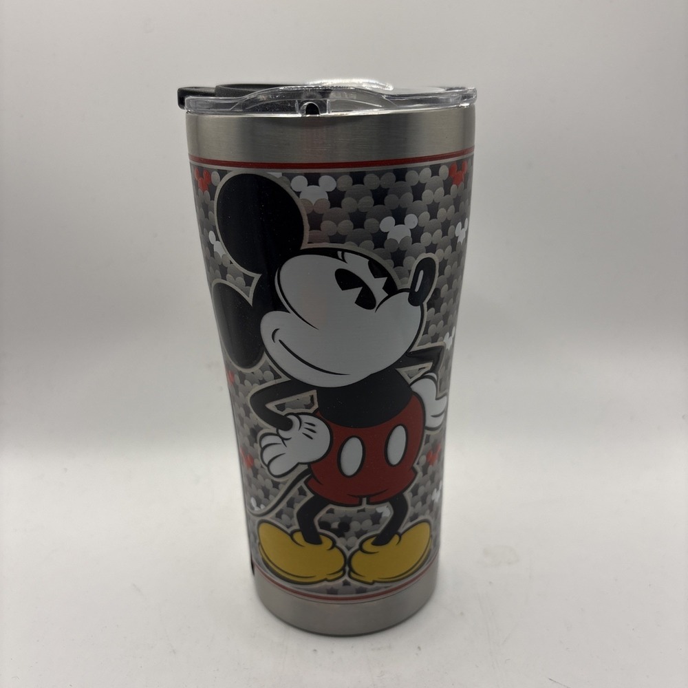 Tervis Disney Mickey Mouse Stainless Silver 20 oz Tumbler Cup w/lid Hot Cold New
